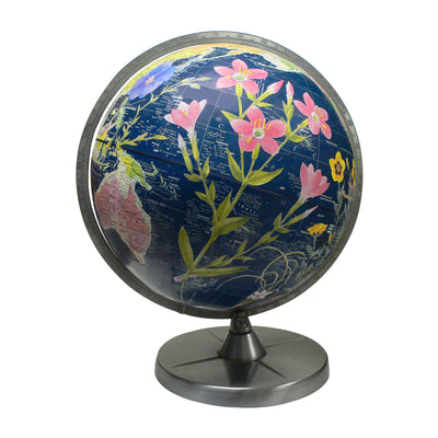 Flower Power Vintage Globe Art