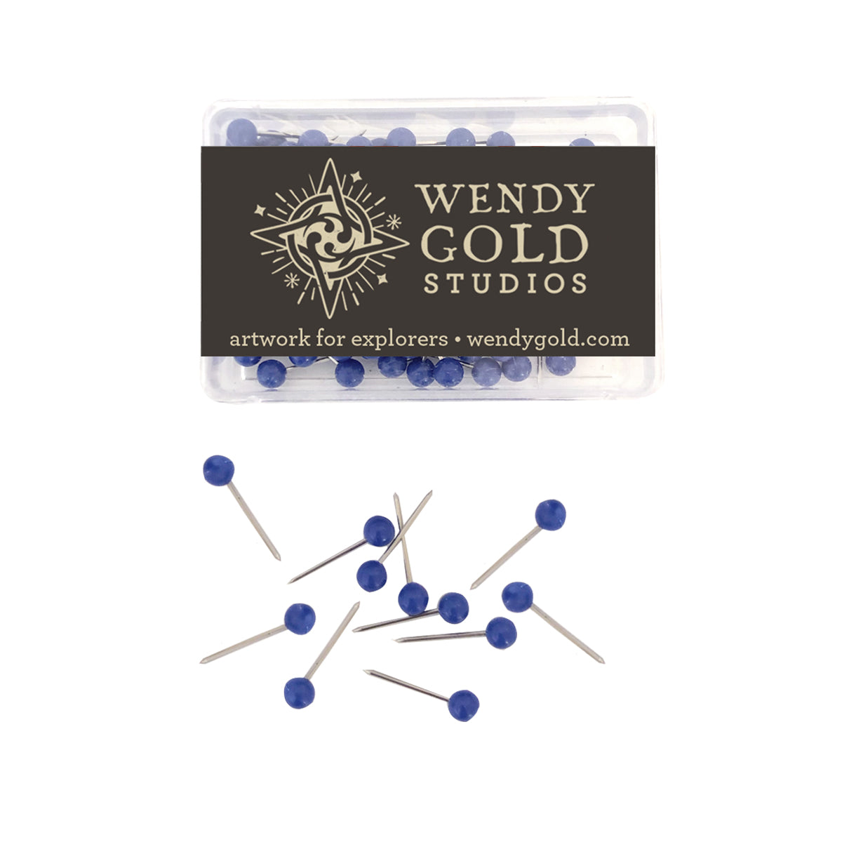 Navy Blue Globe Pins by Wendy Gold Studios
