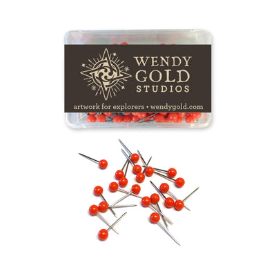 Red Map Pins by Wendy Gold Studios