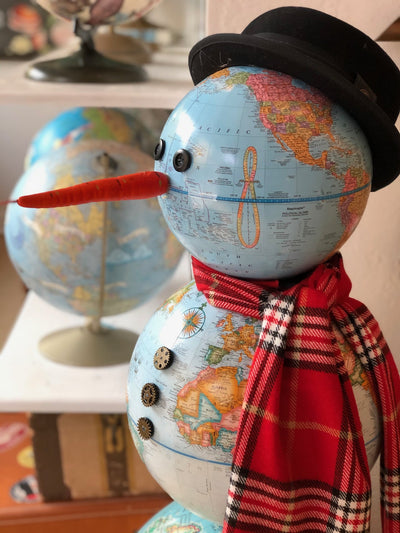Happy Holidays: Using Repurposed Globes and Maps in Holiday Décor