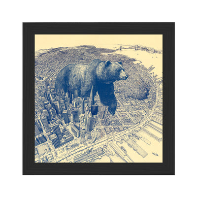 California Bear Collaged Map Art Vignette