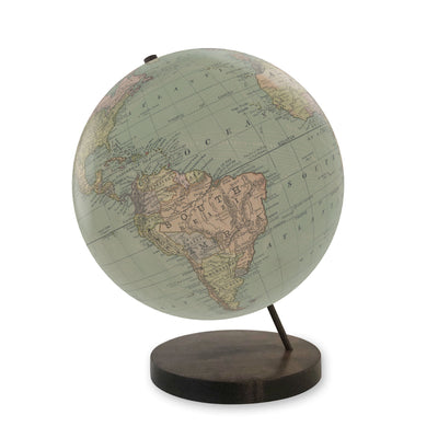 Heritage Globe: Personalized Antique Map Reborn ebony base