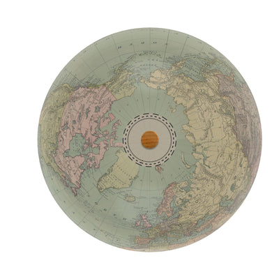 Heritage Globe: Personalized Antique Map Reborn top view