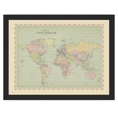 Personalized Vintage Map of the World Push Pin Map unpersonalized modern | modern