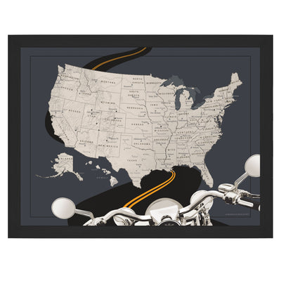 Motorcycle Travel Adventures USA Pin Map uncustomized