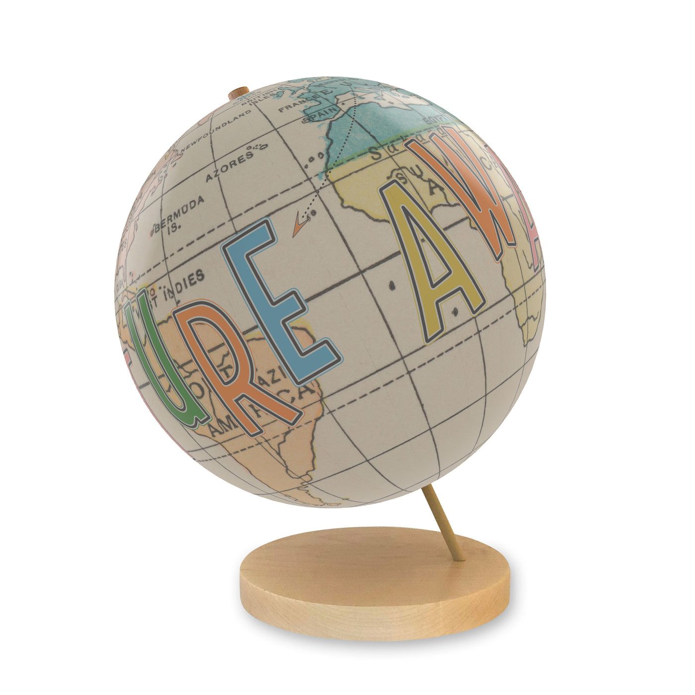 Adventure Awaits Personalized World Globe Art view 2