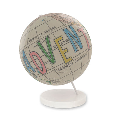 Adventure Awaits Personalized World Globe Art white base