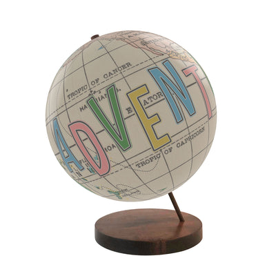 Adventure Awaits Personalized World Globe Art walnut base