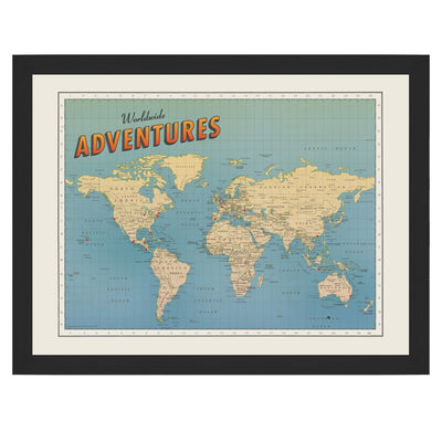 Personalized Push Pin Map World Wide Adventures unpersonalized modern | modern