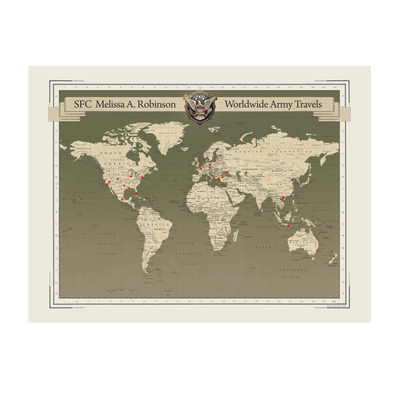 Army Push Pin Travel Map transparent | all:transparent