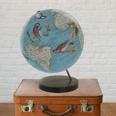 Birds of a Feather Collaged World Globe Art lifestyle