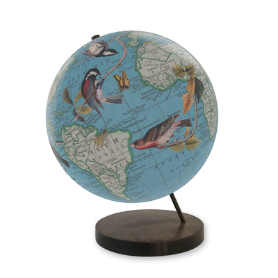 Birds of a Feather Collaged World Globe Art