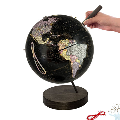 Small Push Pin Globe Black