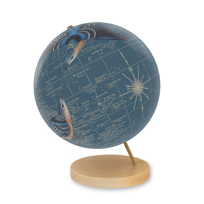 Personalized True North Bluebird World Globe maple base