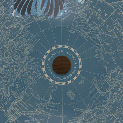 bluebird globe art personalized top
