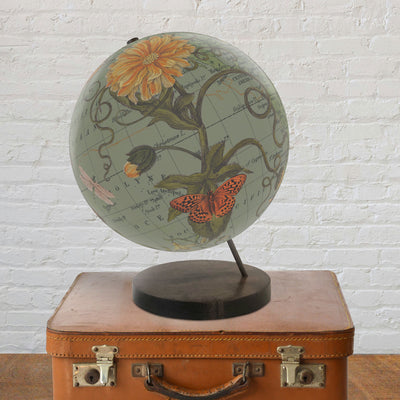 Botanical Delights Personalized World Globe Art lifestyle