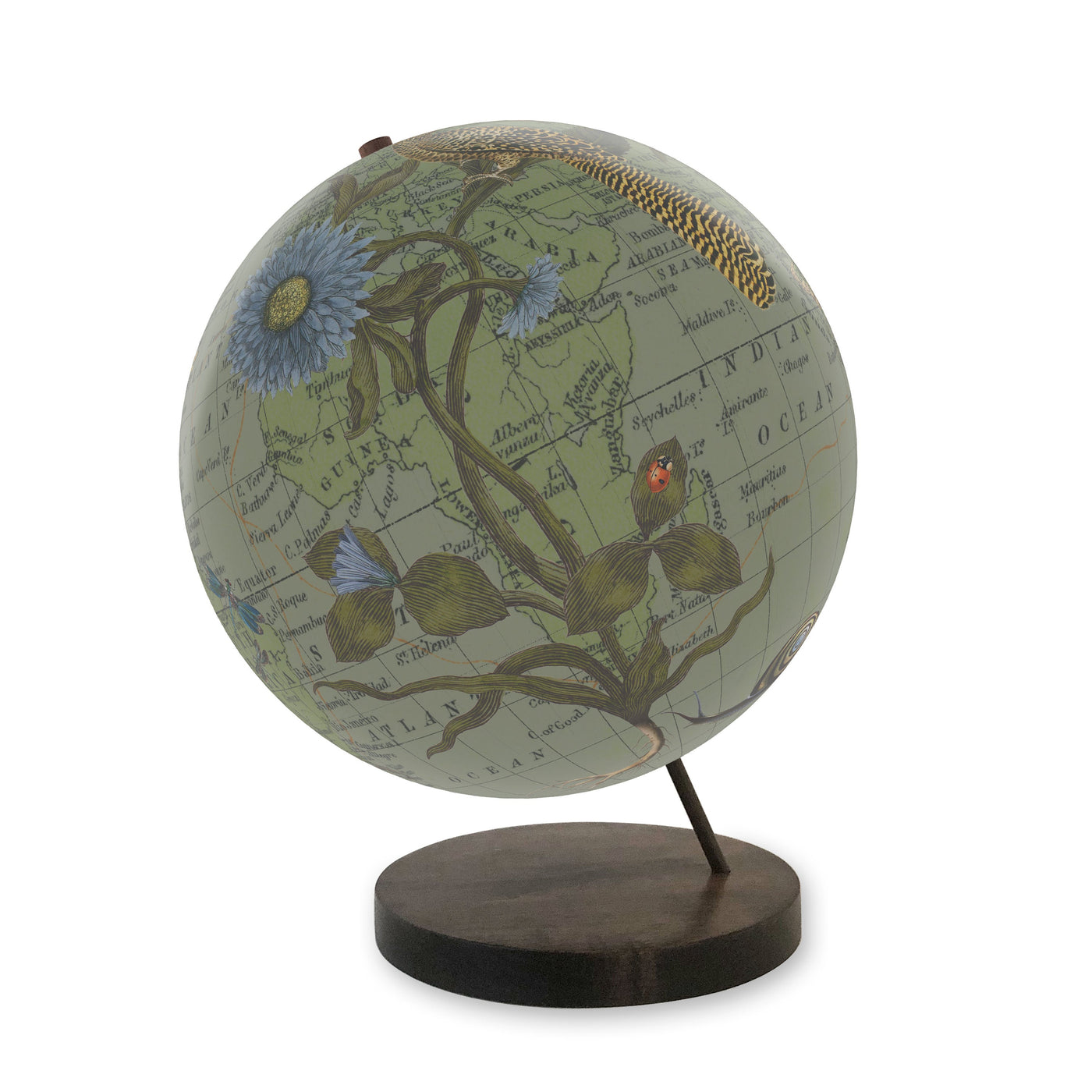 Botanical Delights Personalized World Globe Art view 2
