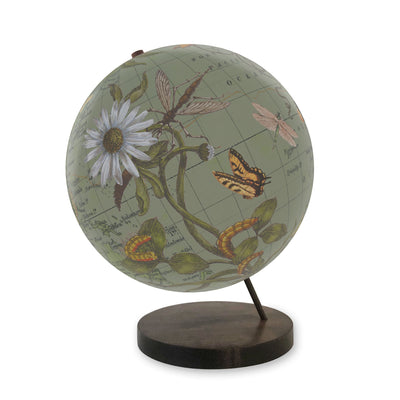 Botanical Delights Personalized World Globe Art view 3