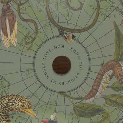 Botanical Delights World Globe Art personalized message