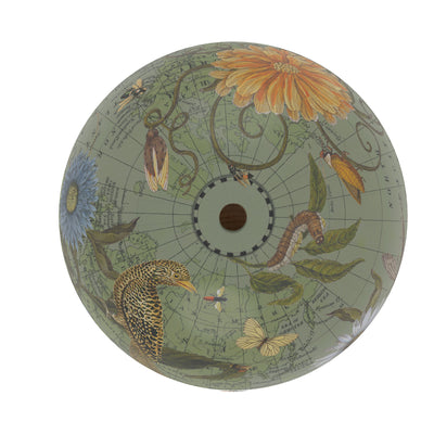 Botanical Delights World Globe Art top view