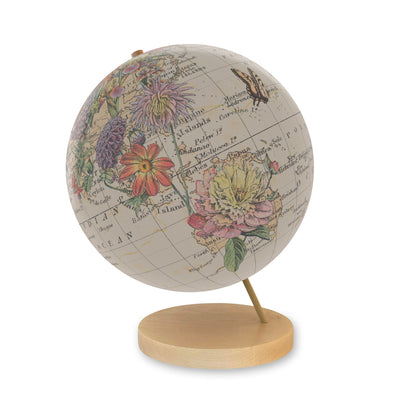 Floral Bouquet Personalized World Globe Art view 3