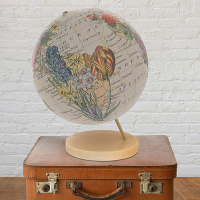 Floral Bouquet Personalized World Globe Art lifestyle
