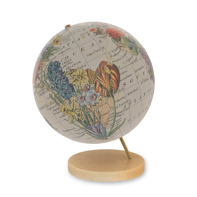 Floral Bouquet Personalized World Globe Art