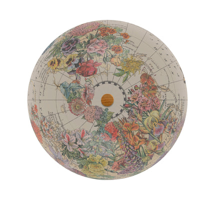 Floral Bouquet World Globe Art top view