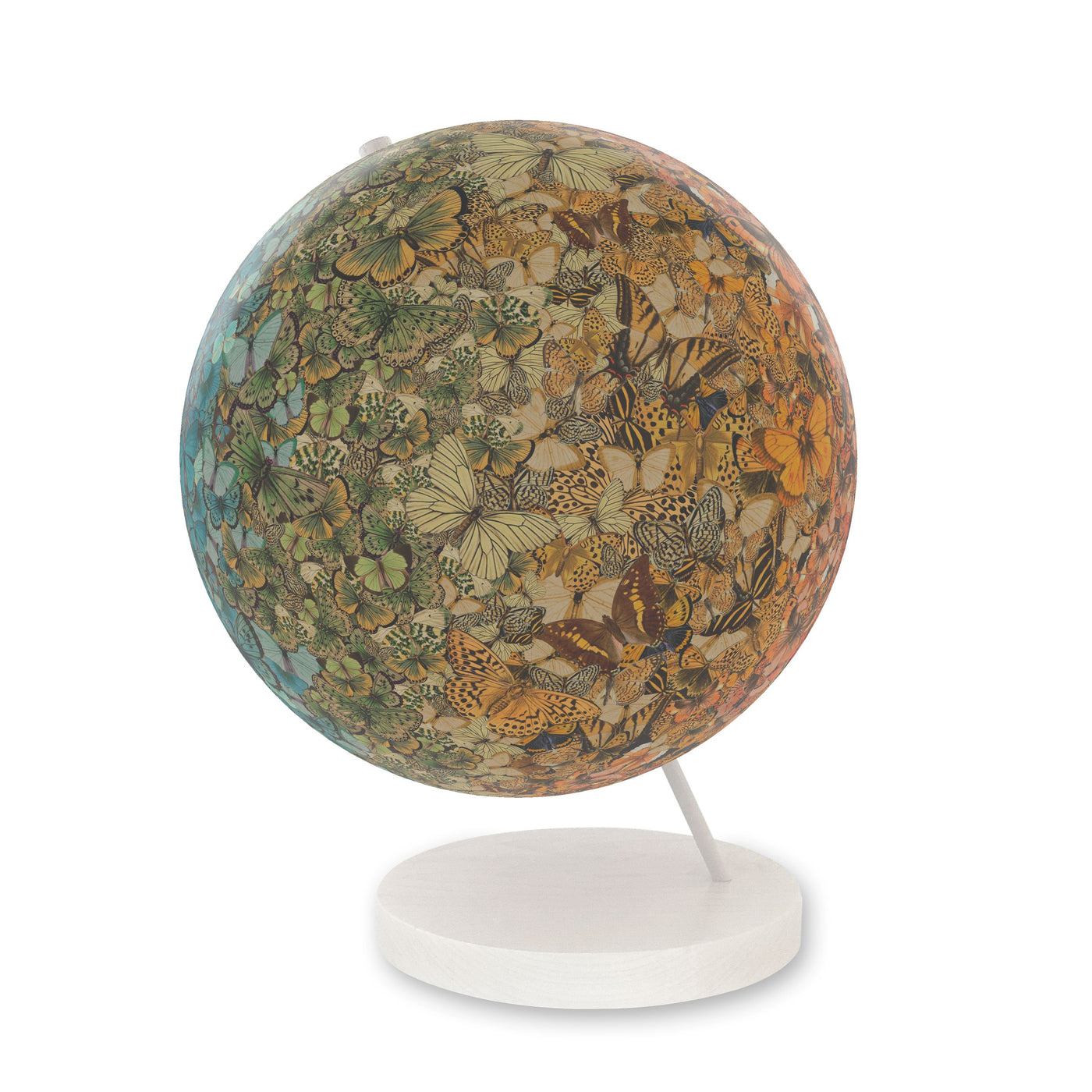 Butterfly Swarm Personalized Handmade Globe Art white base