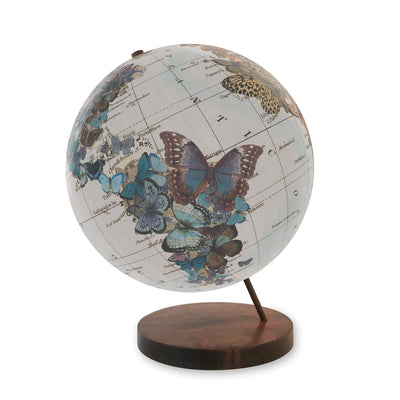 Vintage Butterfly Migration Personalized World Globe Art