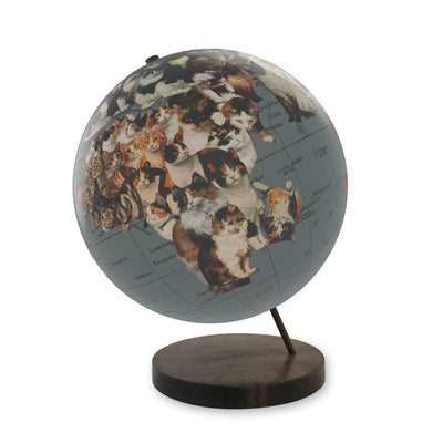 Cat Lover’s Personalized World Globe Art view 2