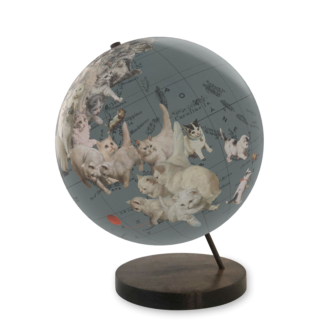 Cat Lover’s Personalized World Globe Art view 3