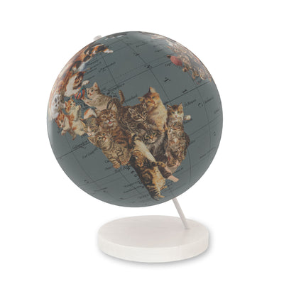 Cat Lover’s Personalized World Globe Art white base