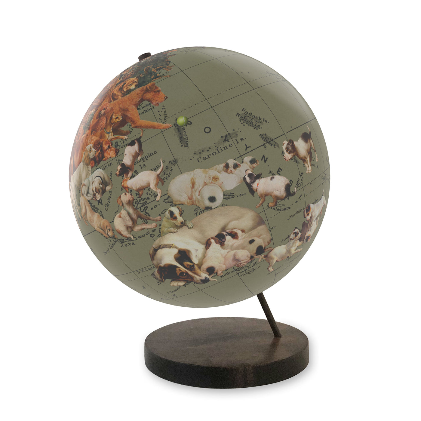 Dog's World Personalized Collaged Globe Art view 2