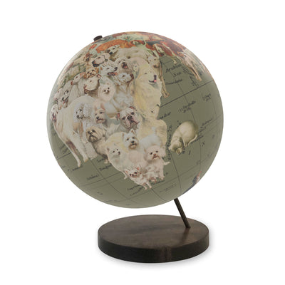 Dog's World Personalized Collaged Globe Art view 3