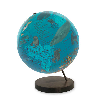 Endangered Ocean Species Globe – Marine Conservation Art
