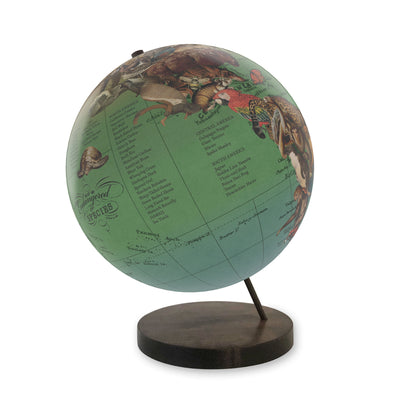 Endangered Species of the World Personalized Globe Art view 2