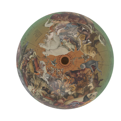 Endangered Species of the World Personalized Globe Art top view