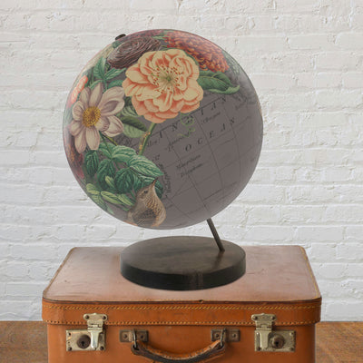Flora and Fauna Collaged World Globe Art lifestyle
