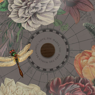 Flora and Fauna Collaged World Globe Art personalized