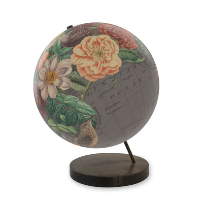 Flora and Fauna Collaged World Globe Art