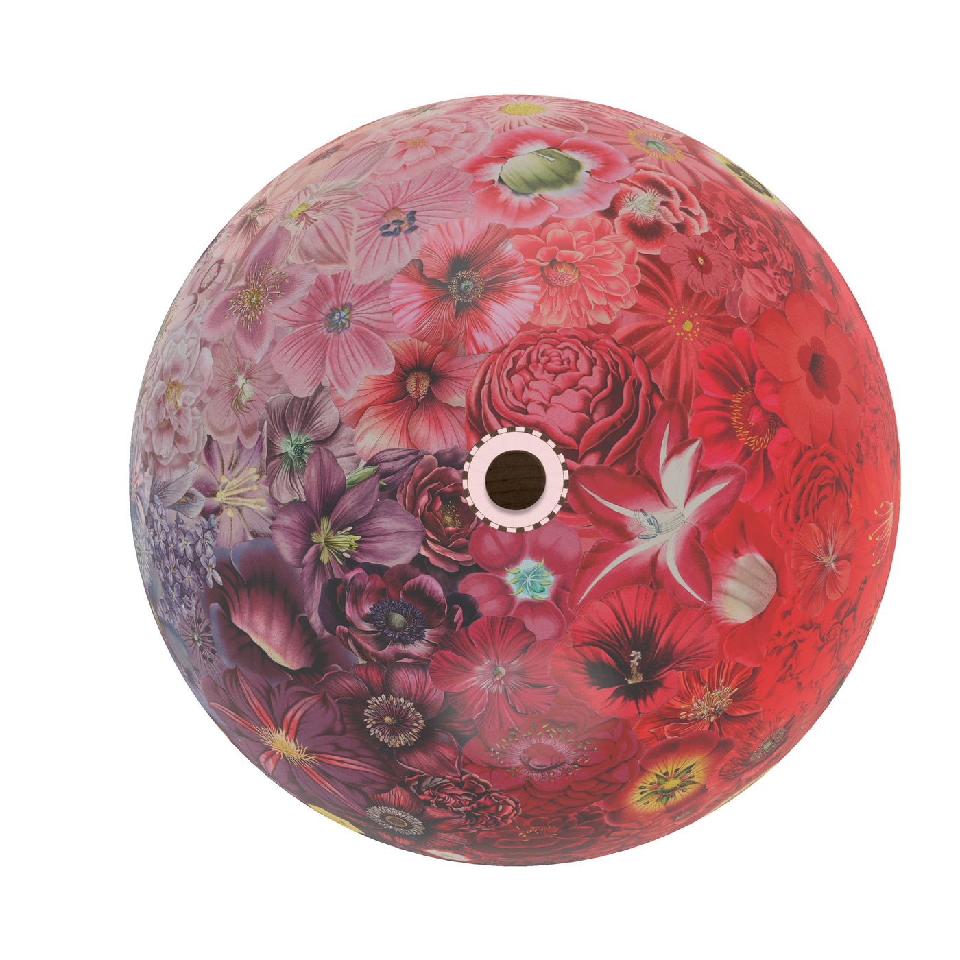 Collaged Floral Everlasting Bouquet World Globe Art top view