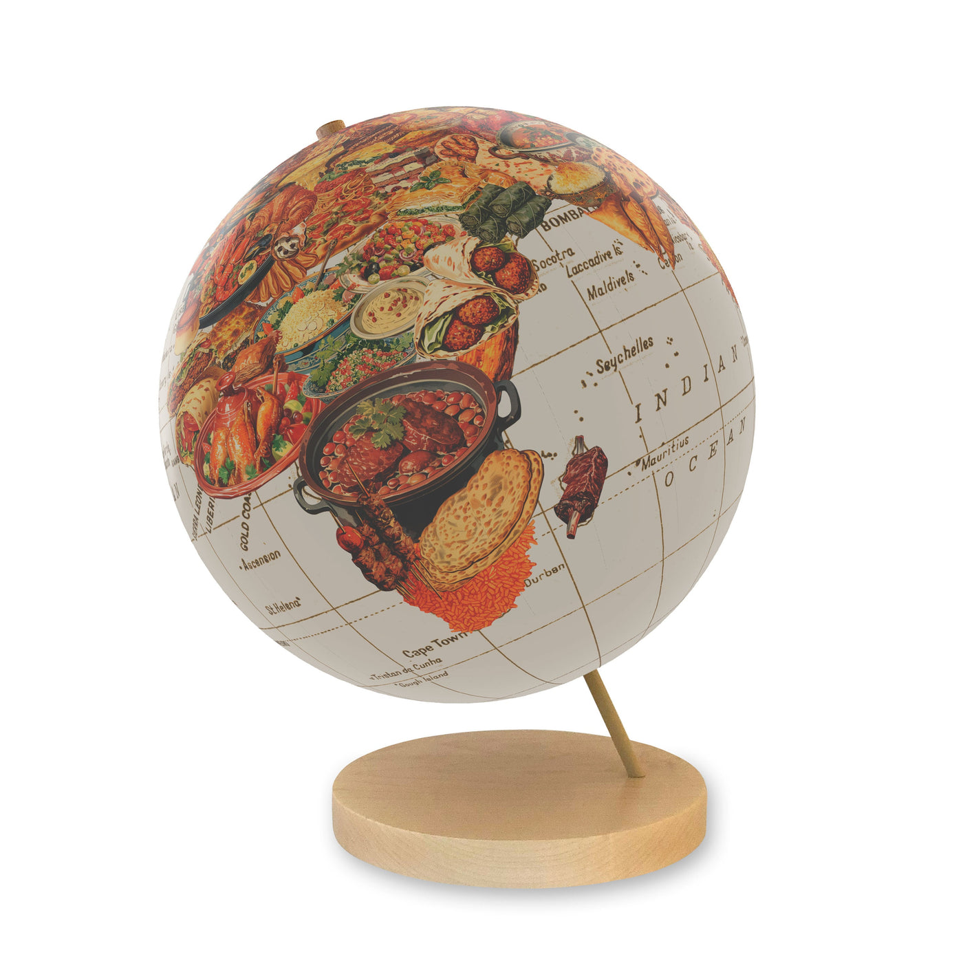 Cuisine of the World Collage Globe Art view 3