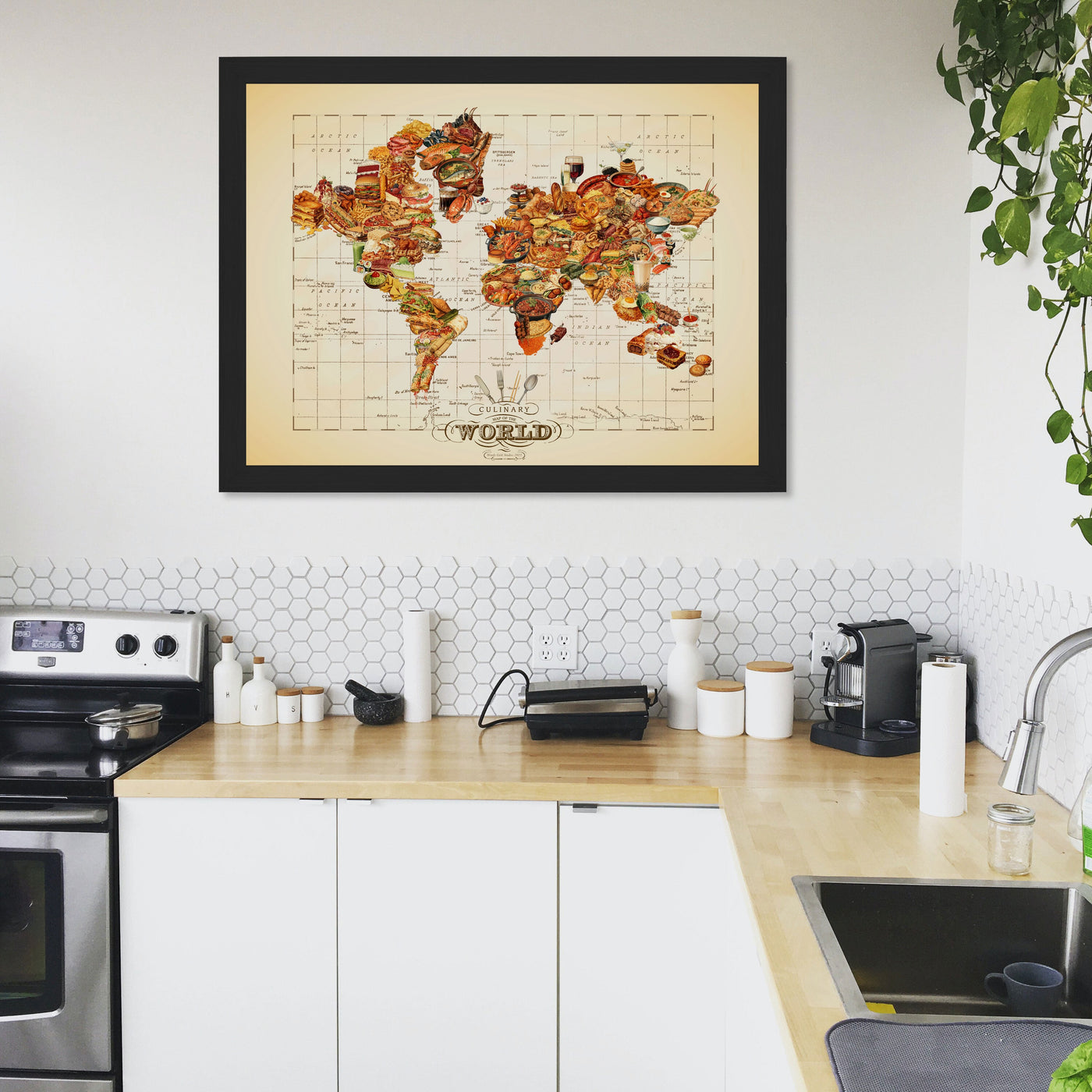 Culinary Map of the World Map Art lifestyle