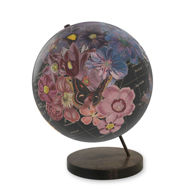 Full Bloom Collaged World Globe Art view 3