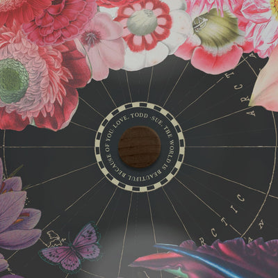 Full Bloom Collaged World Globe Art personalized