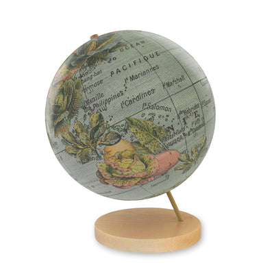 Garden Vegetable Collage World Globe Art view 2