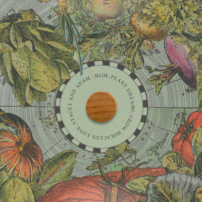 Garden Vegetable Collage World Globe Art personalized