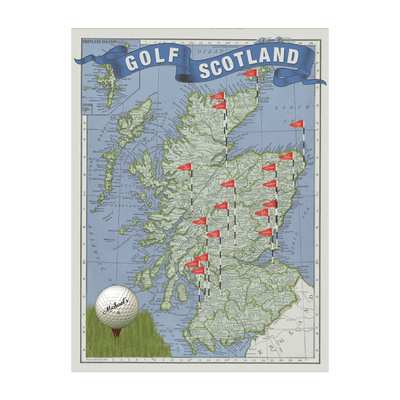 Golf Scotland Pushpin Travel Map | all:transparent