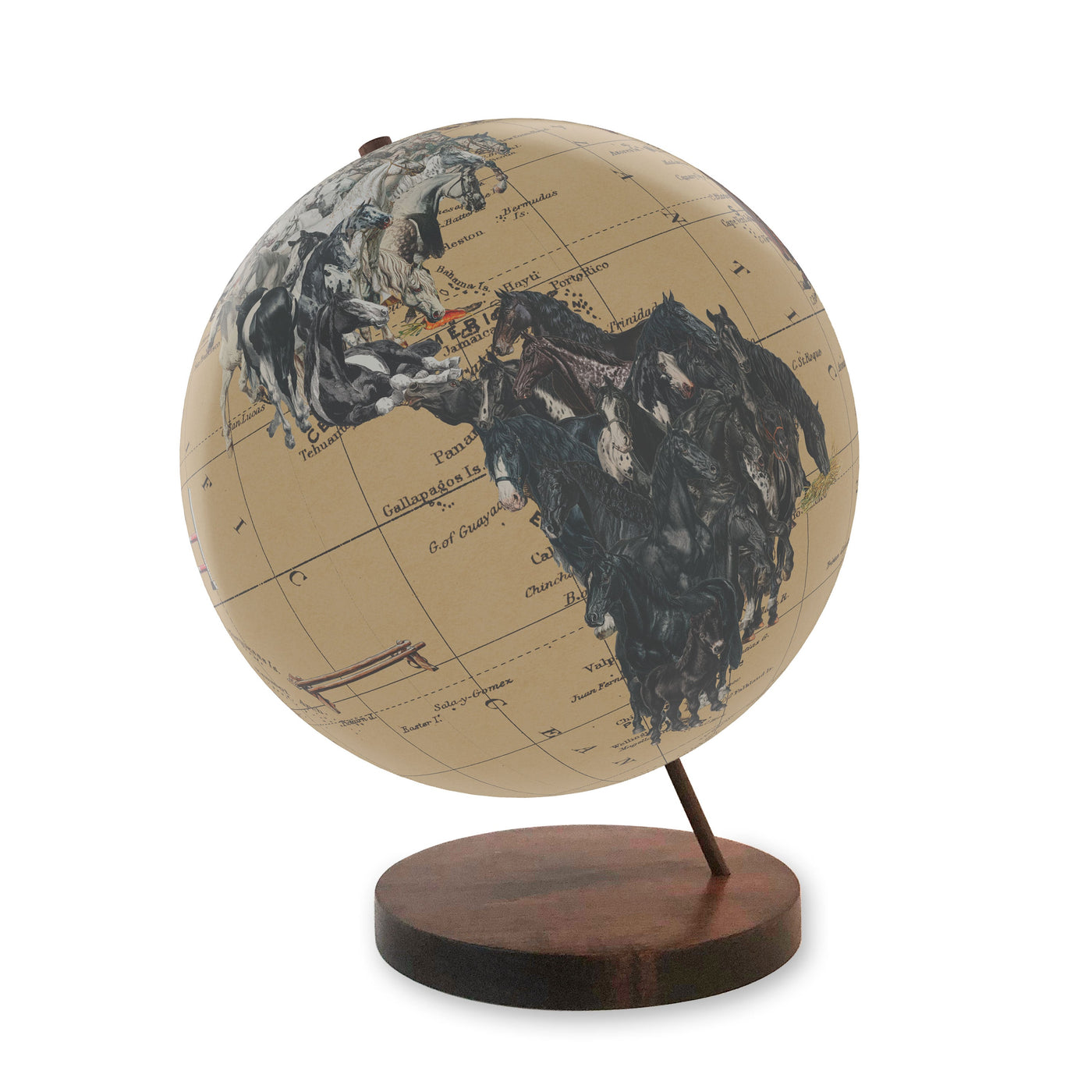 Horse Lover’s Personalized Collaged Globe Art view 3